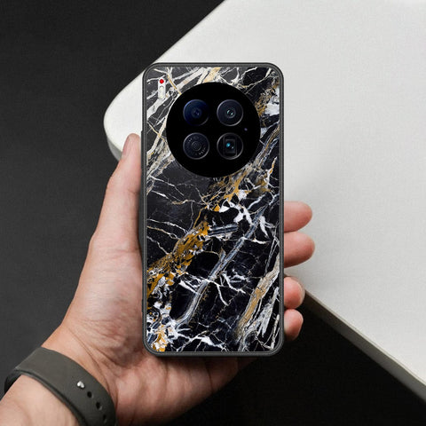 Tecno Camon 40 Premier 4G Cover - Black Marble Series  - HQ Ultra Shine Premium Infinity Glass Soft Silicon Borders Case