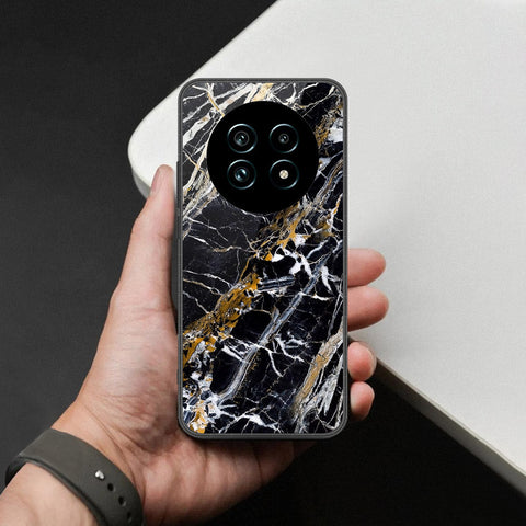 Realme 13 Pro Plus Cover - Black Marble Series  - HQ Ultra Shine Premium Infinity Glass Soft Silicon Borders Case