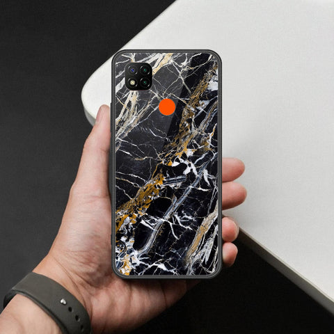 Xiaomi Poco C31 Cover - Black Marble Series  - HQ Ultra Shine Premium Infinity Glass Soft Silicon Borders Case