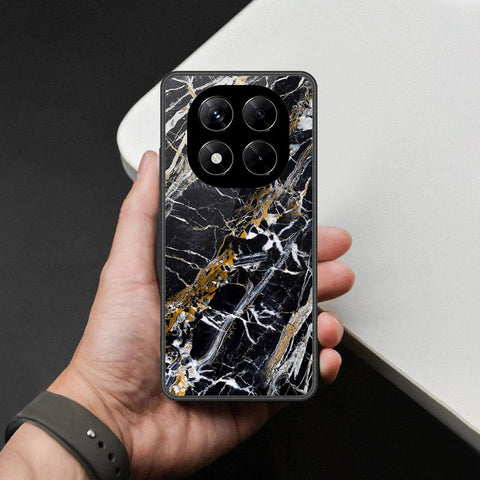 Xiaomi Redmi Note 14 Pro 4G Cover - Black Marble Series  - HQ Ultra Shine Premium Infinity Glass Soft Silicon Borders Case