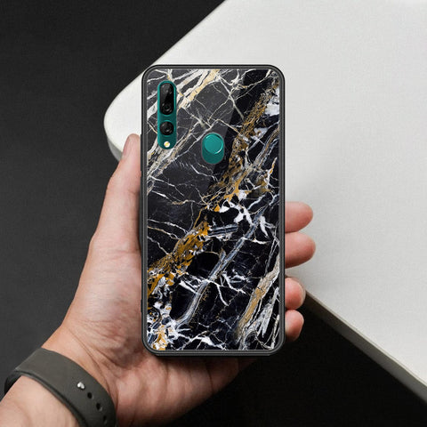 Huawei P Smart Z Cover - Black Marble Series  - HQ Ultra Shine Premium Infinity Glass Soft Silicon Borders Case