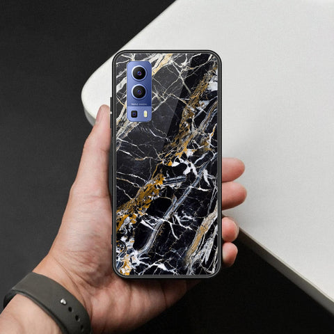 Vivo Y52 5G Cover - Black Marble Series  - HQ Ultra Shine Premium Infinity Glass Soft Silicon Borders Case