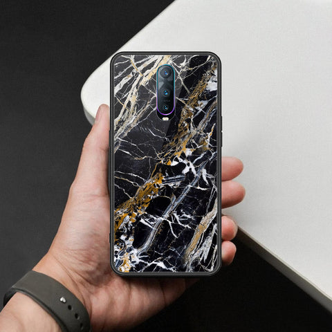 Oppo R17 Pro Cover - Black Marble Series  - HQ Ultra Shine Premium Infinity Glass Soft Silicon Borders Case
