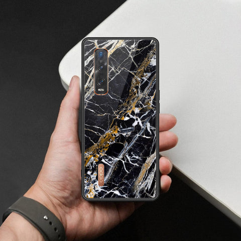Oppo Find X2 Pro Cover - Black Marble Series  - HQ Ultra Shine Premium Infinity Glass Soft Silicon Borders Case