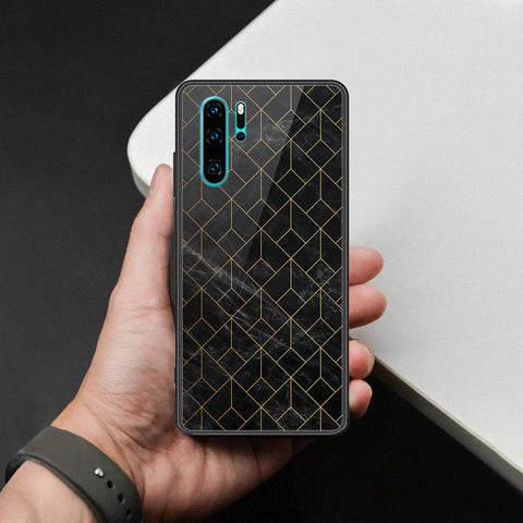 Huawei P30 Pro Cover - Black Marble Series  - HQ Ultra Shine Premium Infinity Glass Soft Silicon Borders Case