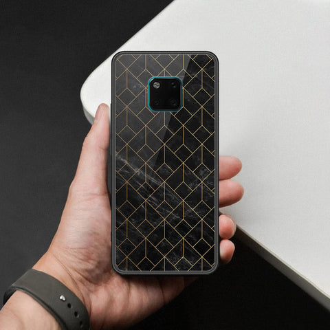 Huawei Mate 20 Pro Cover - Black Marble Series  - HQ Ultra Shine Premium Infinity Glass Soft Silicon Borders Case
