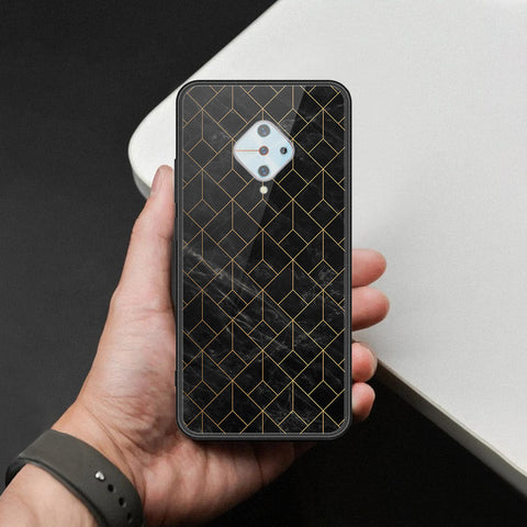 Vivo S1 Pro Cover - Black Marble Series  - HQ Ultra Shine Premium Infinity Glass Soft Silicon Borders Case