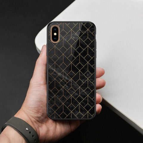 iPhone XS Max - Black Marble Series  - HQ Ultra Shine Premium Infinity Glass Soft Silicon Borders Case