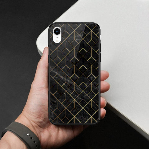 iPhone XR - Black Marble Series  - HQ Ultra Shine Premium Infinity Glass Soft Silicon Borders Case