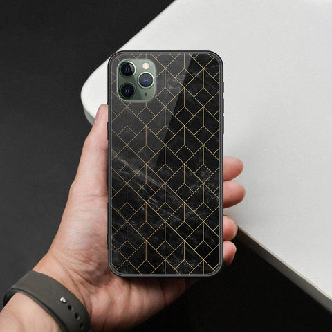 iPhone 11 Pro - Black Marble Series  - HQ Ultra Shine Premium Infinity Glass Soft Silicon Borders Case