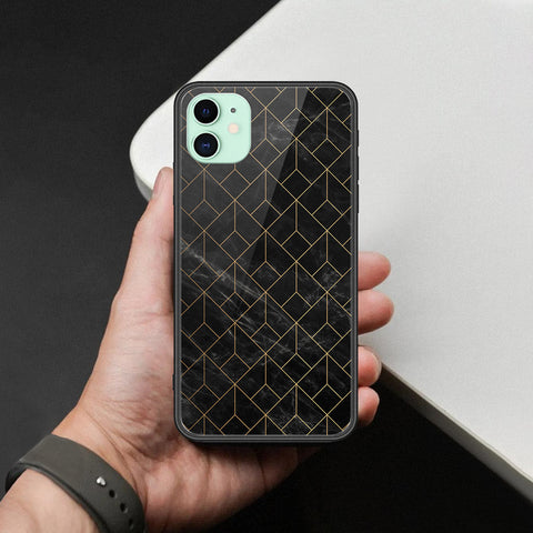 iPhone 11 - Black Marble Series  - HQ Ultra Shine Premium Infinity Glass Soft Silicon Borders Case