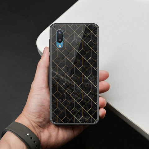 Samsung Galaxy A02 Cover - Black Marble Series  - HQ Ultra Shine Premium Infinity Glass Soft Silicon Borders Case