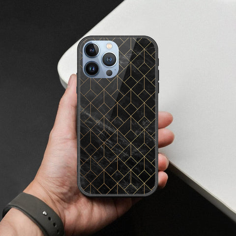 iPhone 13 Pro Max Cover - Black Marble Series  - HQ Ultra Shine Premium Infinity Glass Soft Silicon Borders Case