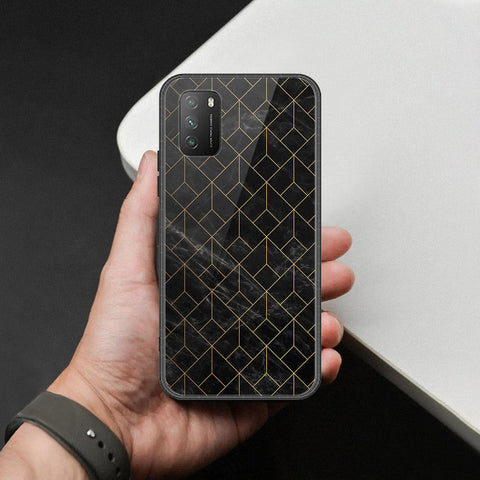 Xiaomi Poco M3 Cover - Black Marble Series  - HQ Ultra Shine Premium Infinity Glass Soft Silicon Borders Case