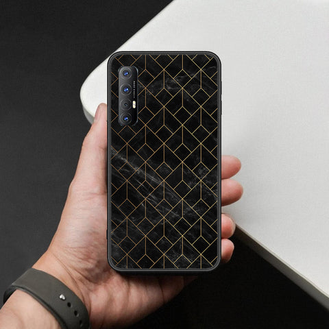 Oppo Reno 3 Pro Cover - Black Marble Series  - HQ Ultra Shine Premium Infinity Glass Soft Silicon Borders Case