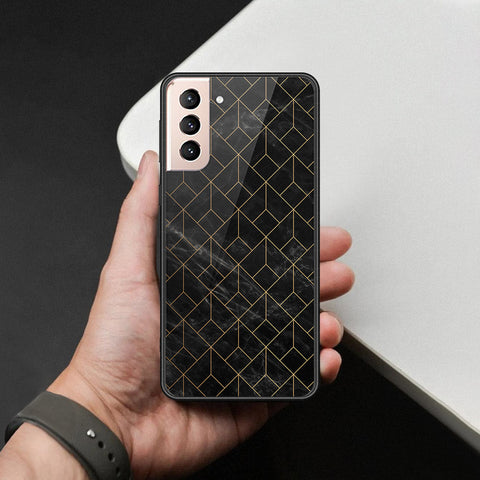 Samsung Galaxy S21 FE 5G Cover - Black Marble Series  - HQ Ultra Shine Premium Infinity Glass Soft Silicon Borders Case