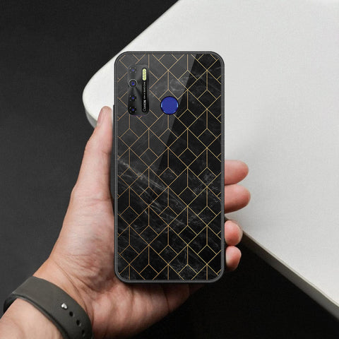 Tecno Spark 5 Pro Cover - Black Marble Series  - HQ Ultra Shine Premium Infinity Glass Soft Silicon Borders Case