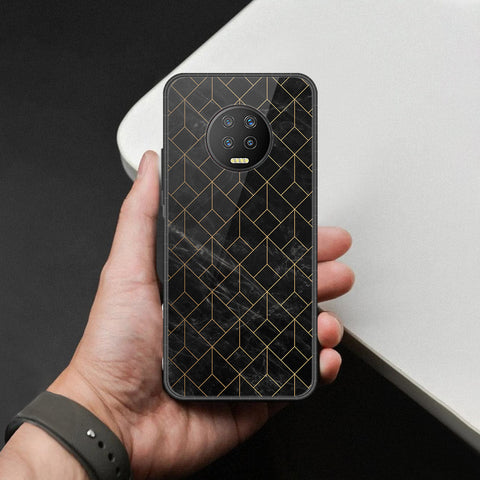 Infinix Note 7 Cover - Black Marble Series  - HQ Ultra Shine Premium Infinity Glass Soft Silicon Borders Case (Fast Delivery)