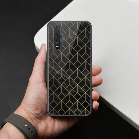 Oppo Find X2 Cover - Black Marble Series  - HQ Ultra Shine Premium Infinity Glass Soft Silicon Borders Case