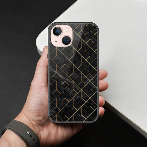 iPhone 14 - Black Marble Series  - HQ Ultra Shine Premium Infinity Glass Soft Silicon Borders Case