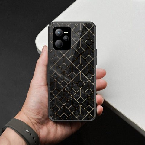 Realme Q5 Cover - Black Marble Series  - HQ Ultra Shine Premium Infinity Glass Soft Silicon Borders Case
