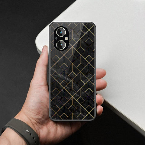 Oppo F21 Pro 5G Cover - Black Marble Series  - HQ Ultra Shine Premium Infinity Glass Soft Silicon Borders Case