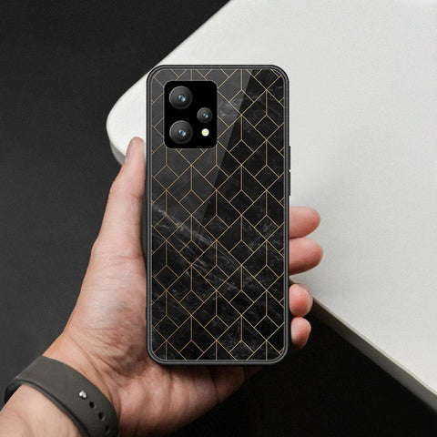 Realme 9 4G Cover - Black Marble Series  - HQ Ultra Shine Premium Infinity Glass Soft Silicon Borders Case