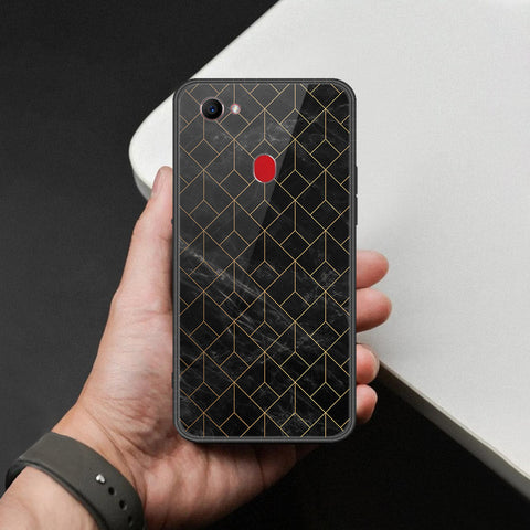 Oppo F7 Cover - Black Marble Series  - HQ Ultra Shine Premium Infinity Glass Soft Silicon Borders Case