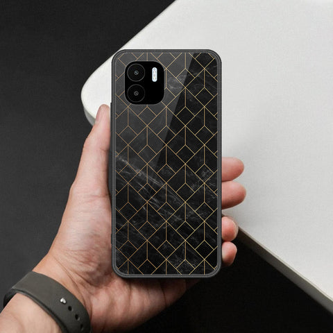 Xiaomi Redmi A2 Cover - Black Marble Series  - HQ Ultra Shine Premium Infinity Glass Soft Silicon Borders Case