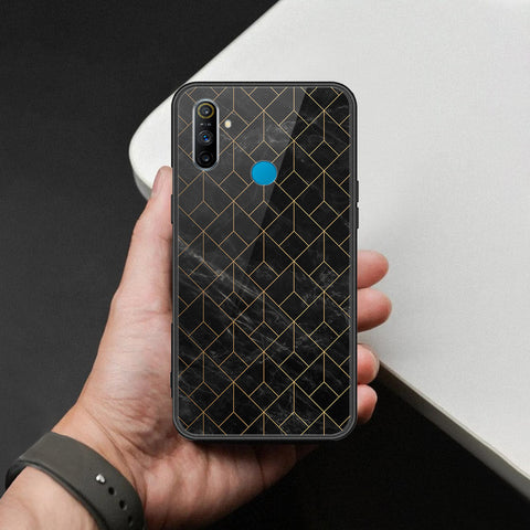 Realme 5s Cover - Black Marble Series  - HQ Ultra Shine Premium Infinity Glass Soft Silicon Borders Case