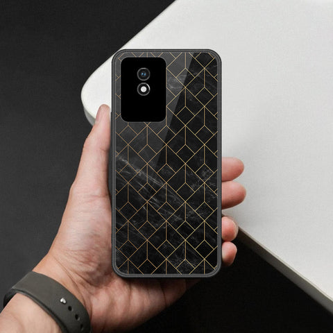 Vivo Y02t Cover - Black Marble Series  - HQ Ultra Shine Premium Infinity Glass Soft Silicon Borders Case