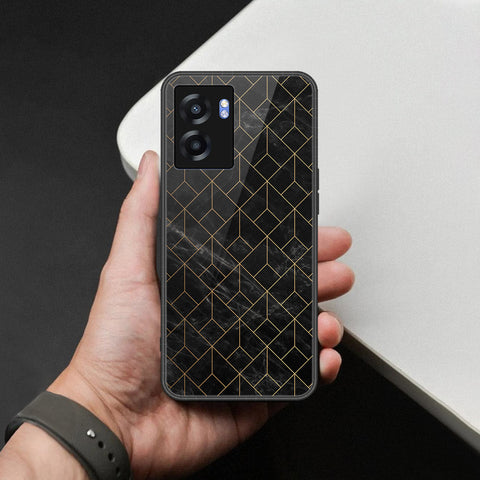 Realme Narzo 50 4G Cover - Black Marble Series  - HQ Ultra Shine Premium Infinity Glass Soft Silicon Borders Case
