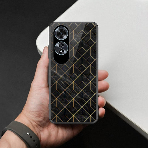 Oppo A60 Cover - Black Marble Series  - HQ Ultra Shine Premium Infinity Glass Soft Silicon Borders Case