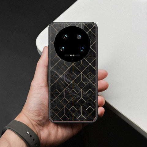 Xiaomi 14 Ultra Cover - Black Marble Series  - HQ Ultra Shine Premium Infinity Glass Soft Silicon Borders Case