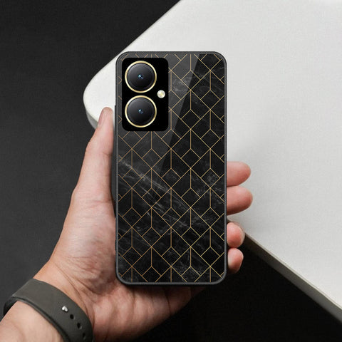 Vivo Y27 Cover - Black Marble Series  - HQ Ultra Shine Premium Infinity Glass Soft Silicon Borders Case