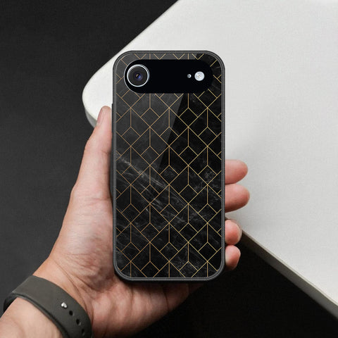 iPhone 18 Air - Black Marble Series  - HQ Ultra Shine Premium Infinity Glass Soft Silicon Borders Case