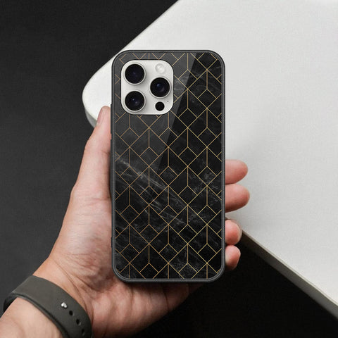 iPhone 16 Pro Max - Black Marble Series  - HQ Ultra Shine Premium Infinity Glass Soft Silicon Borders Case