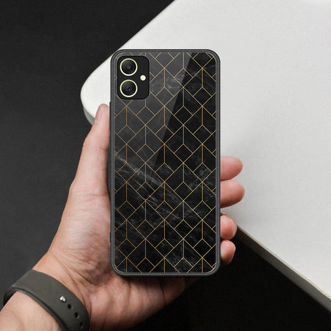 Samsung Galaxy A06 Cover - Black Marble Series  - HQ Ultra Shine Premium Infinity Glass Soft Silicon Borders Case