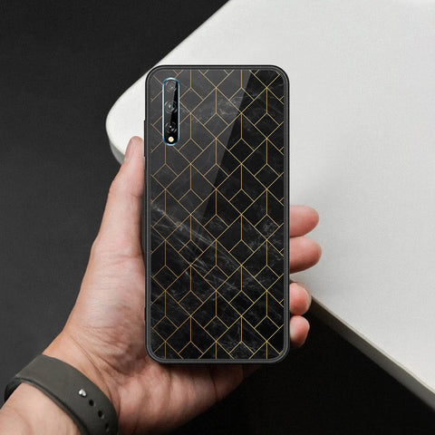 Huawei P Smart 2020 Cover - Black Marble Series  - HQ Ultra Shine Premium Infinity Glass Soft Silicon Borders Case