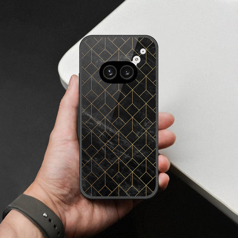 Nothing Phone 2a Cover - Black Marble Series  - HQ Ultra Shine Premium Infinity Glass Soft Silicon Borders Case