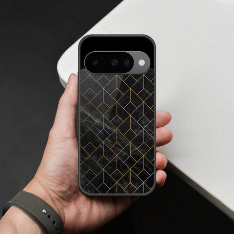 Google Pixel 10 Cover - Black Marble Series  - HQ Ultra Shine Premium Infinity Glass Soft Silicon Borders Case