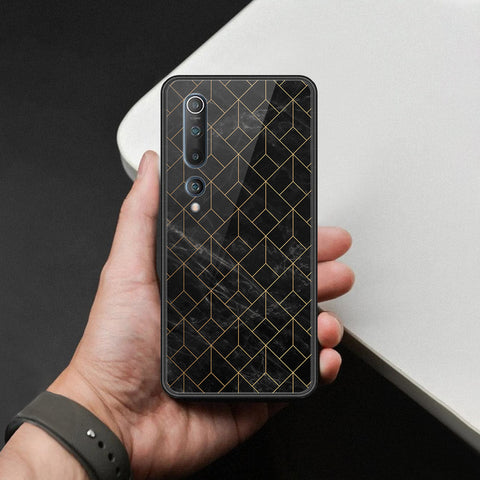Xiaomi Mi 10 Cover - Black Marble Series  - HQ Ultra Shine Premium Infinity Glass Soft Silicon Borders Case