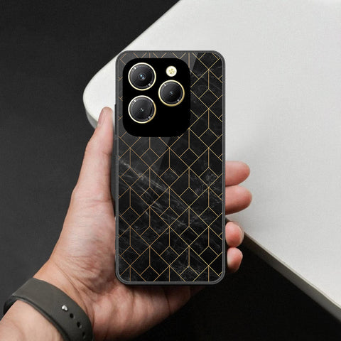 Tecno Spark 20 Pro Cover - Black Marble Series  - HQ Ultra Shine Premium Infinity Glass Soft Silicon Borders Case