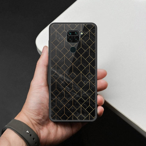 Xiaomi Redmi Note 9 Cover - Black Marble Series  - HQ Ultra Shine Premium Infinity Glass Soft Silicon Borders Case