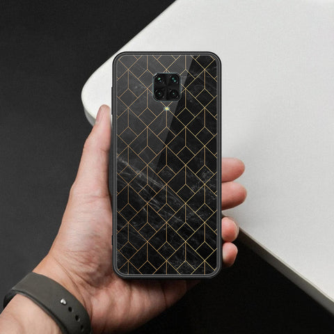 Xiaomi Redmi Note 9 Pro Cover - Black Marble Series  - HQ Ultra Shine Premium Infinity Glass Soft Silicon Borders Case