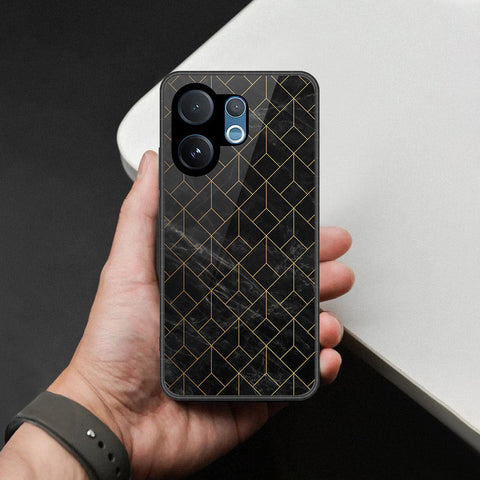 Vivo V60 Cover - Black Marble Series  - HQ Ultra Shine Premium Infinity Glass Soft Silicon Borders Case