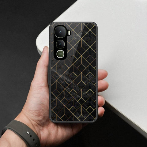 Vivo Y400 Pro Cover - Black Marble Series  - HQ Ultra Shine Premium Infinity Glass Soft Silicon Borders Case