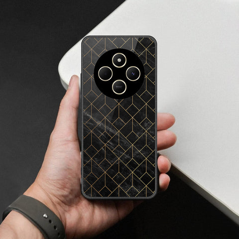 Xiaomi Redmi 14R Cover - Black Marble Series  - HQ Ultra Shine Premium Infinity Glass Soft Silicon Borders Case