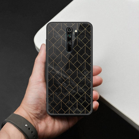 Xiaomi Redmi Note 8 Pro Cover - Black Marble Series  - HQ Ultra Shine Premium Infinity Glass Soft Silicon Borders Case