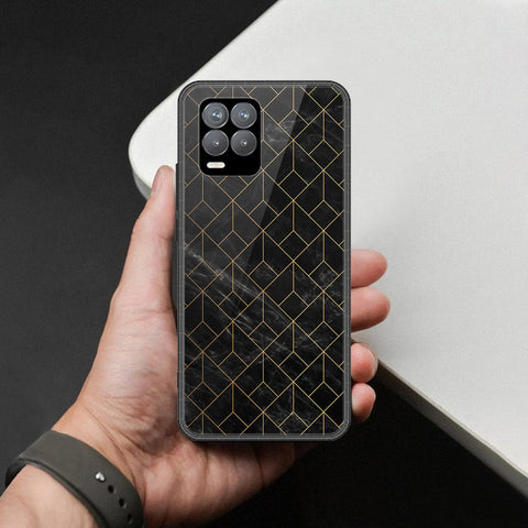 Realme 8 Pro Cover - Black Marble Series  - HQ Ultra Shine Premium Infinity Glass Soft Silicon Borders Case